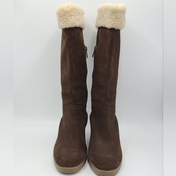 UGG Felicity Sherling Cuff Wedge Boot Womens 7 - Picture 3 of 7